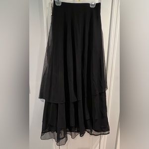 Kay Unger New York Black Ruffle layered Skirt Size 8